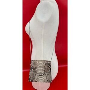 Little Liffner Embossed Small Gray Crossbody Shoulder Bag Made In Italy